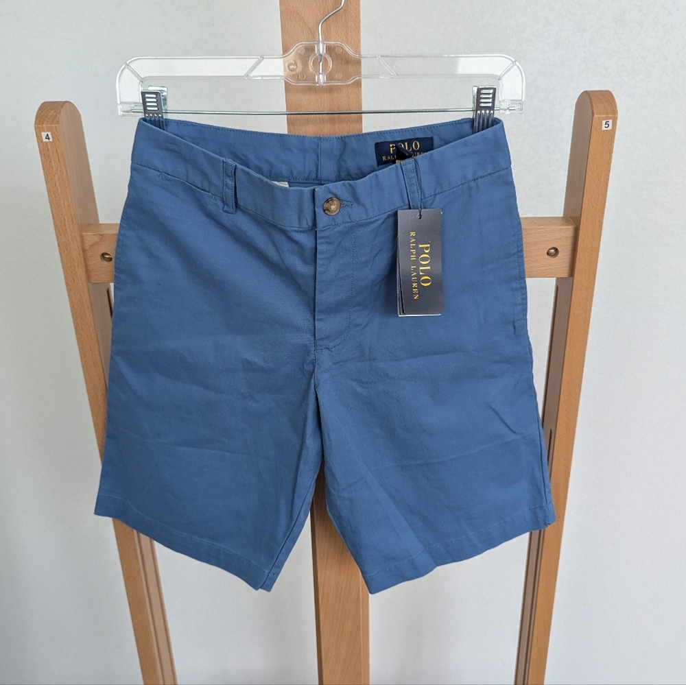 NWT Polo by Ralph Lauren Blue Flat Front Shorts